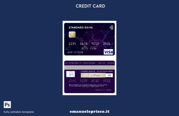 modello di carta visto Angola Standard Bank in stile verificato